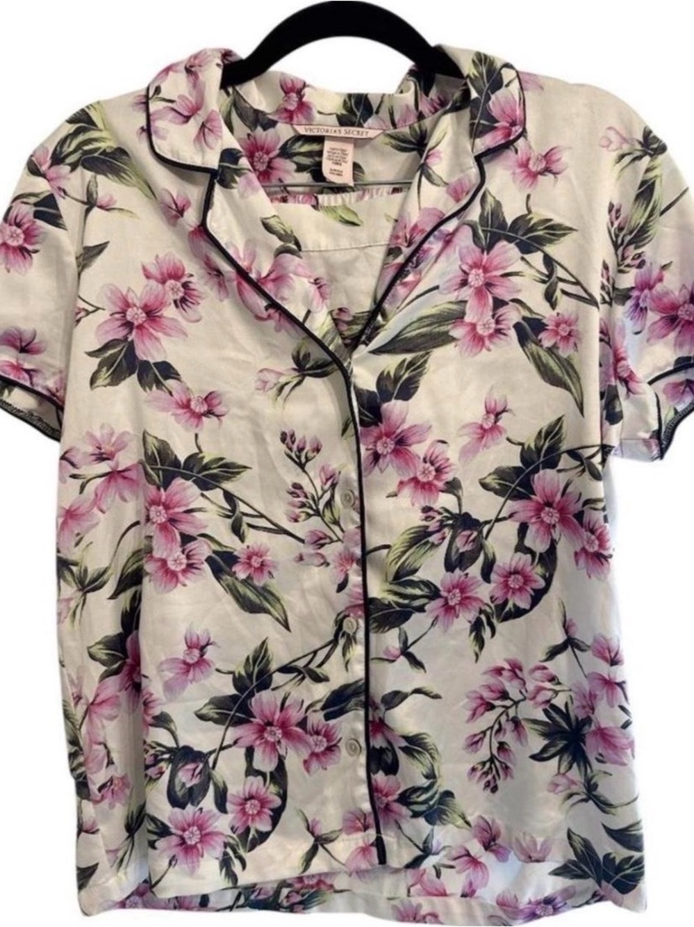 Victoria's Secret Pink Floral Short-Sleeve Button Shirt
